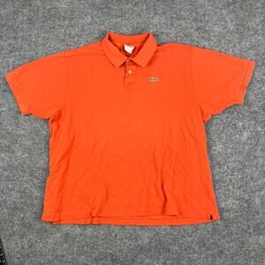 Lacoste Polo Mens Size XXL Orange Short Sleeve Classic Fit Cotton Casual Shirt